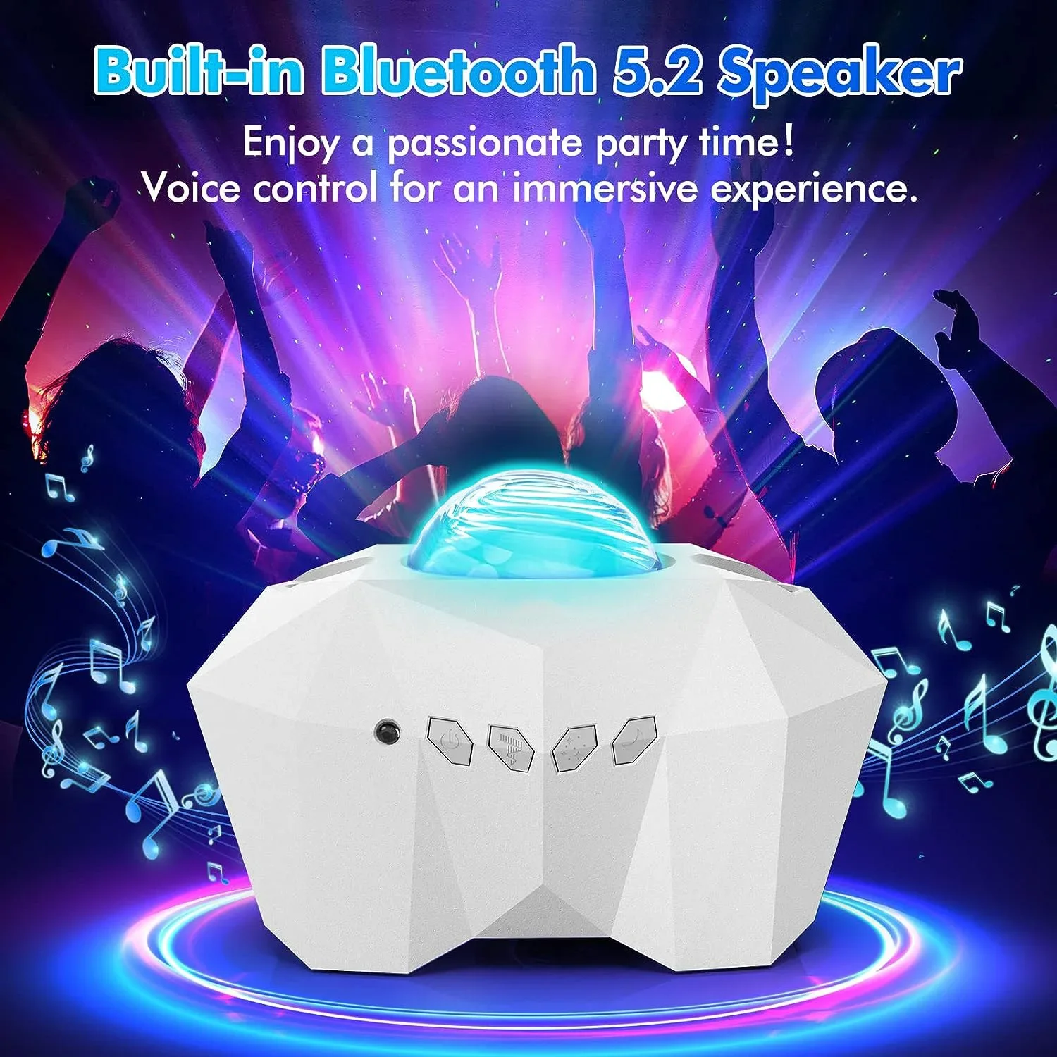 Star River Vortex Aurora Light Projector Galaxy Night Lights with Bluetooth Speaker Moon for Room Decor Home Atomosphere Lamp