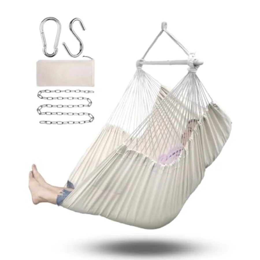 

Hammock Chair Large 70.9"x47.2", 32% Bigger XXL Hanging Swing Chair with 500lbs Capacity, Heavy Duty Steel Spreader Bar, Extra