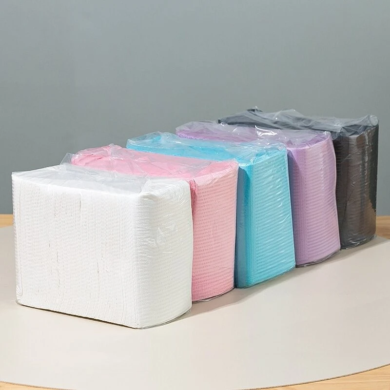 50개/팩 네일 테이블 매트 일회용 네일 아트 종이 타월 방수 3겹 네일 아트 종이 45*33cm 테이블 패드 청소용