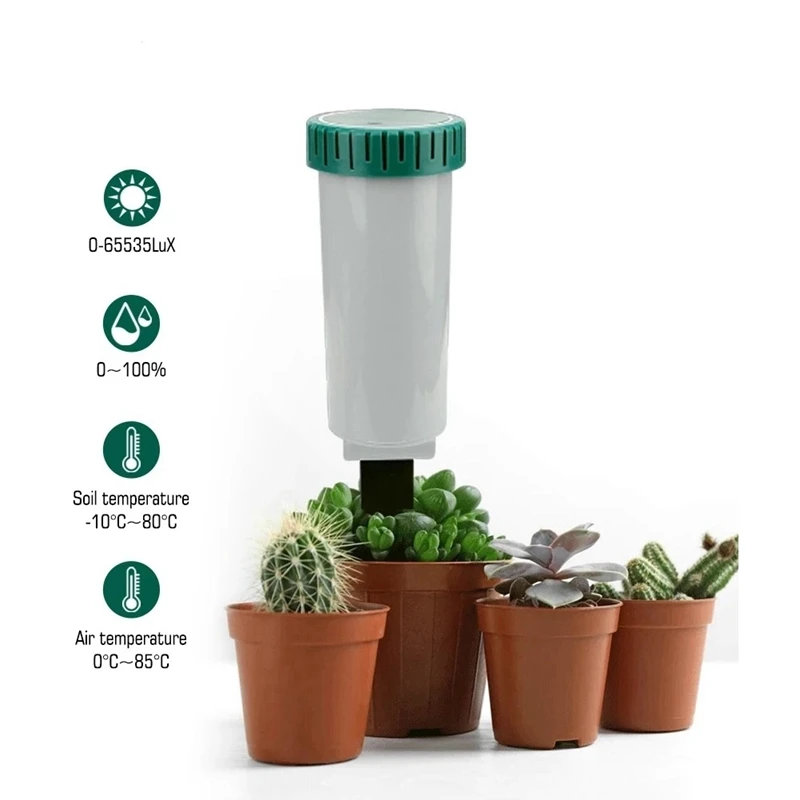 Zigbee Smart 4 In 1 Soil Tester Sunlight/Temp/Moisture Meter Earth Humidity Sensor Remote Control Monitor For Gardening Durable