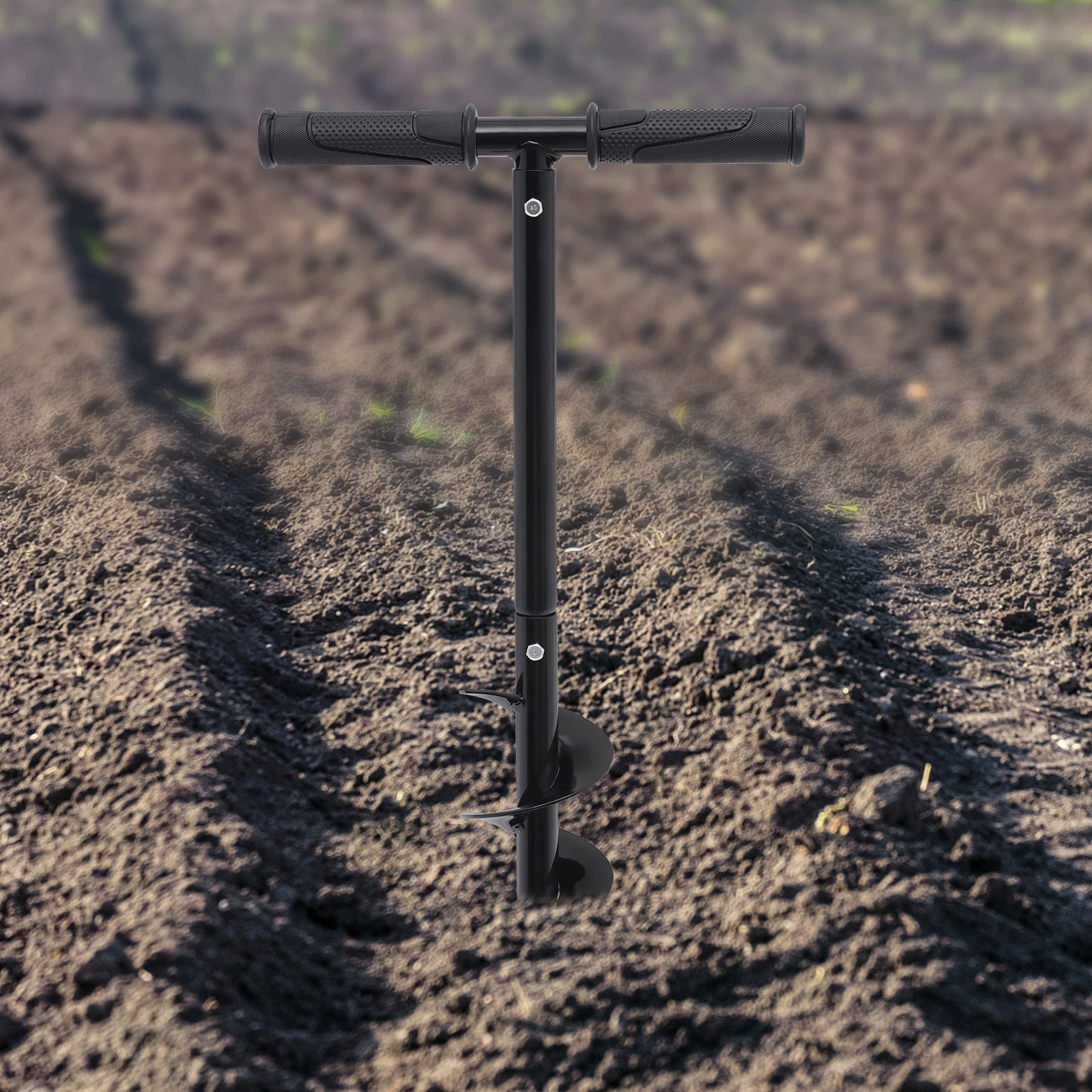 Hand Drill Auger Post Hole Digger, 24-Inch Compact Design, Eco-Friendly Manual Operation, Lightweight, Ideal for Gardening,