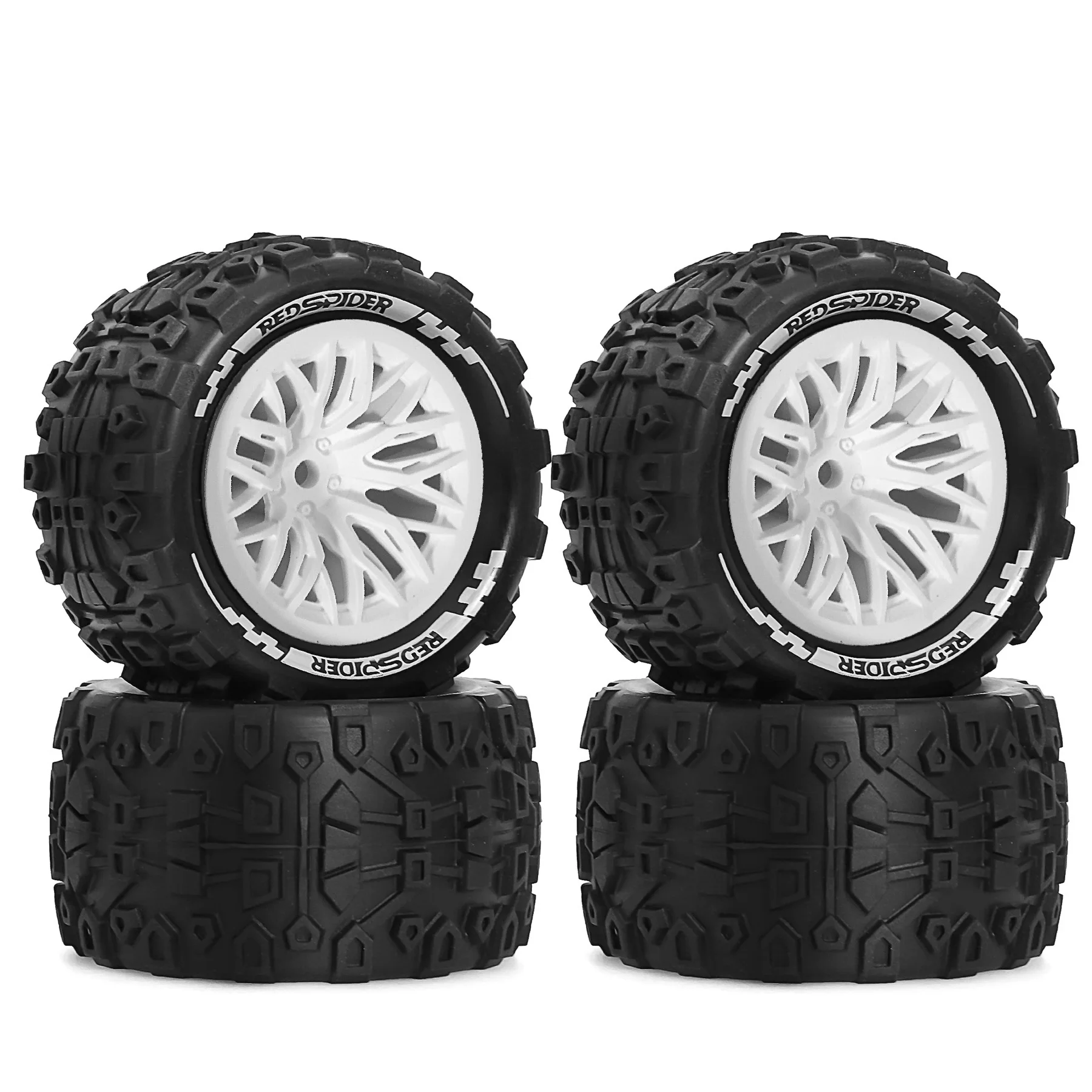 

4 шт., 75 мм грузовые шины, резиновые колеса для внедорожных багги, шестигранные колеса 12 мм для ARRMA 1/18 2S Little Typhoon Thunder God Wheel Rock Tire Upgra