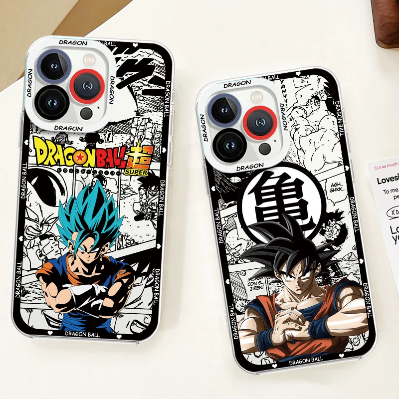 

Trend D-Dragon Ball Saiyan Phone Case For iPhone 15 14 13 12 11 Mini XS XR X Pro MAX 8 7 Plus Angel Eyes Transparent Cover