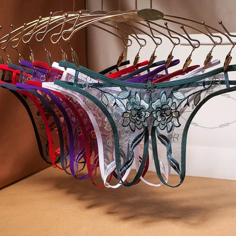 

Lingerie Ladies Crotchless Transparent Open Crotch Lace Thongs Underwear Panties G Strings