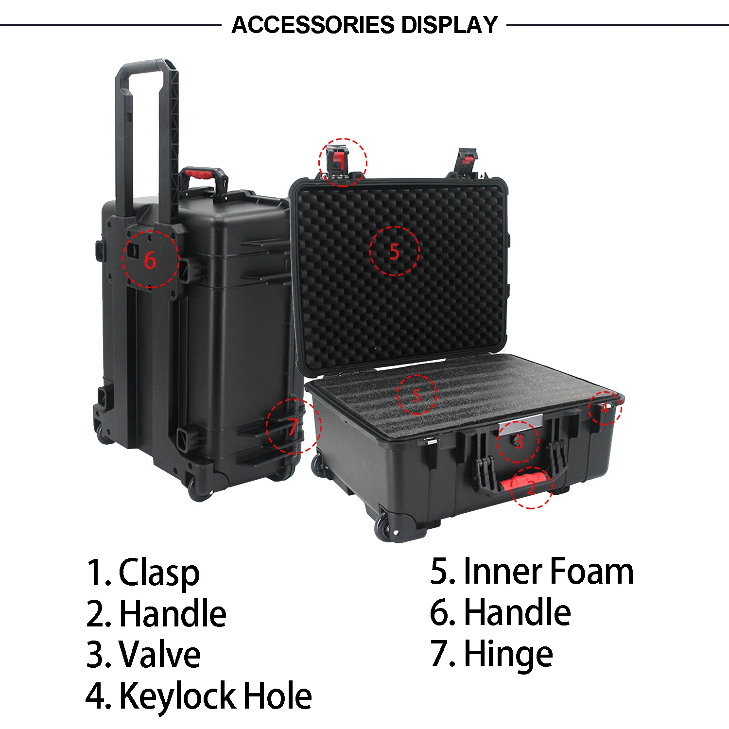 Factory Price Universal Hard Plastic Case Lining Custom Suitcase Trolley Case Box with Handle and Wheels