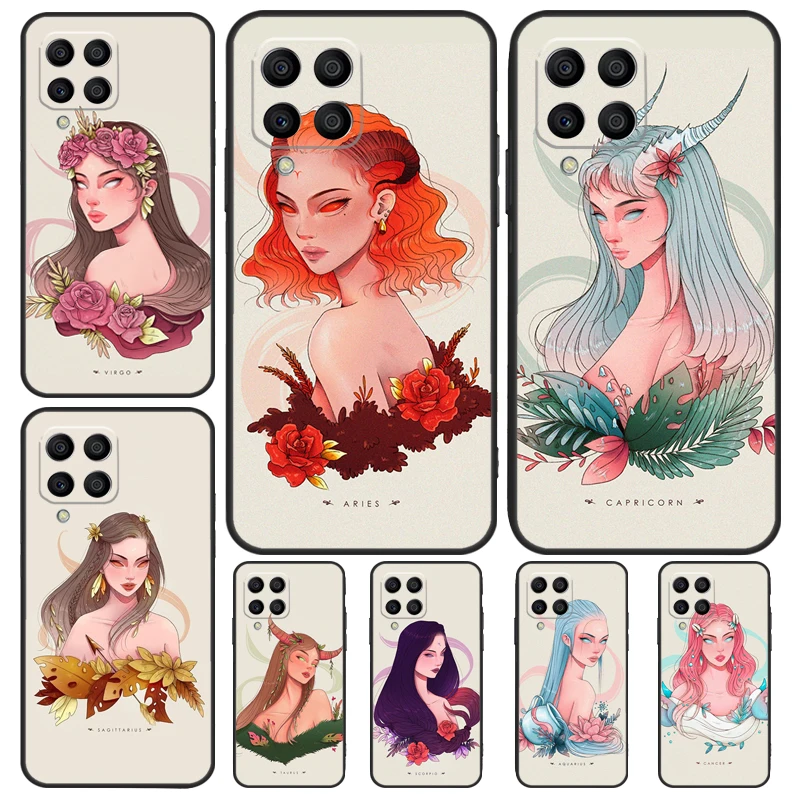 Horoscope Girl Scorpio Taurus Virgo Case For Samsung Galaxy M12 M22 M32 M52 M13 M23 M33 M53 M20 M21 M31 M51 M14 M34 M54 M30s