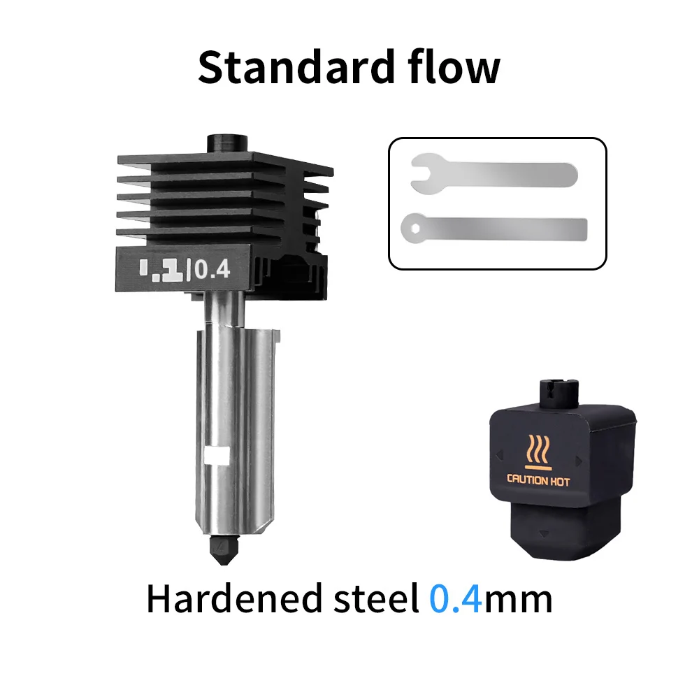 Nieuwe Hoge Kwaliteit H2D H2S H2C Hotend Kit met 0.2/0.4/0.6/0.8mm Gehard stalen Mondstuk Vervang Hotend Kit Voor Bambu H2D A1/A1mini