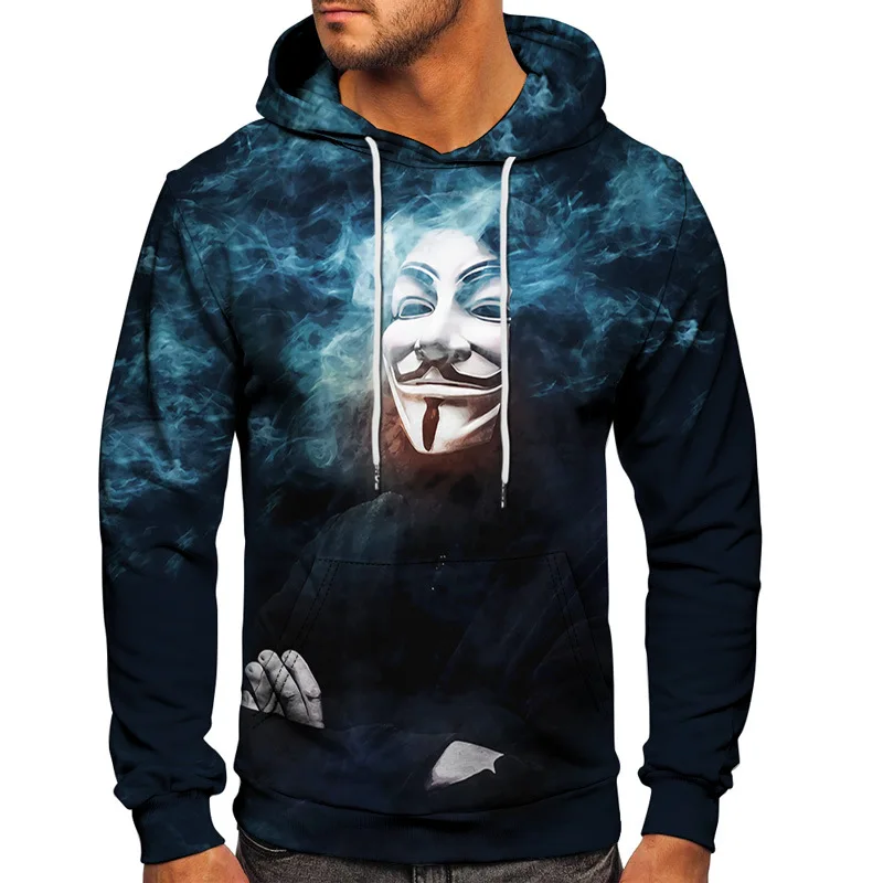 Men Oversized Hoodies Hacker Zombie 3D Printed Outdoor Clothes Tracksuit Pullover Women Casual Hooded Sweatshirt Euro Size S-6XL