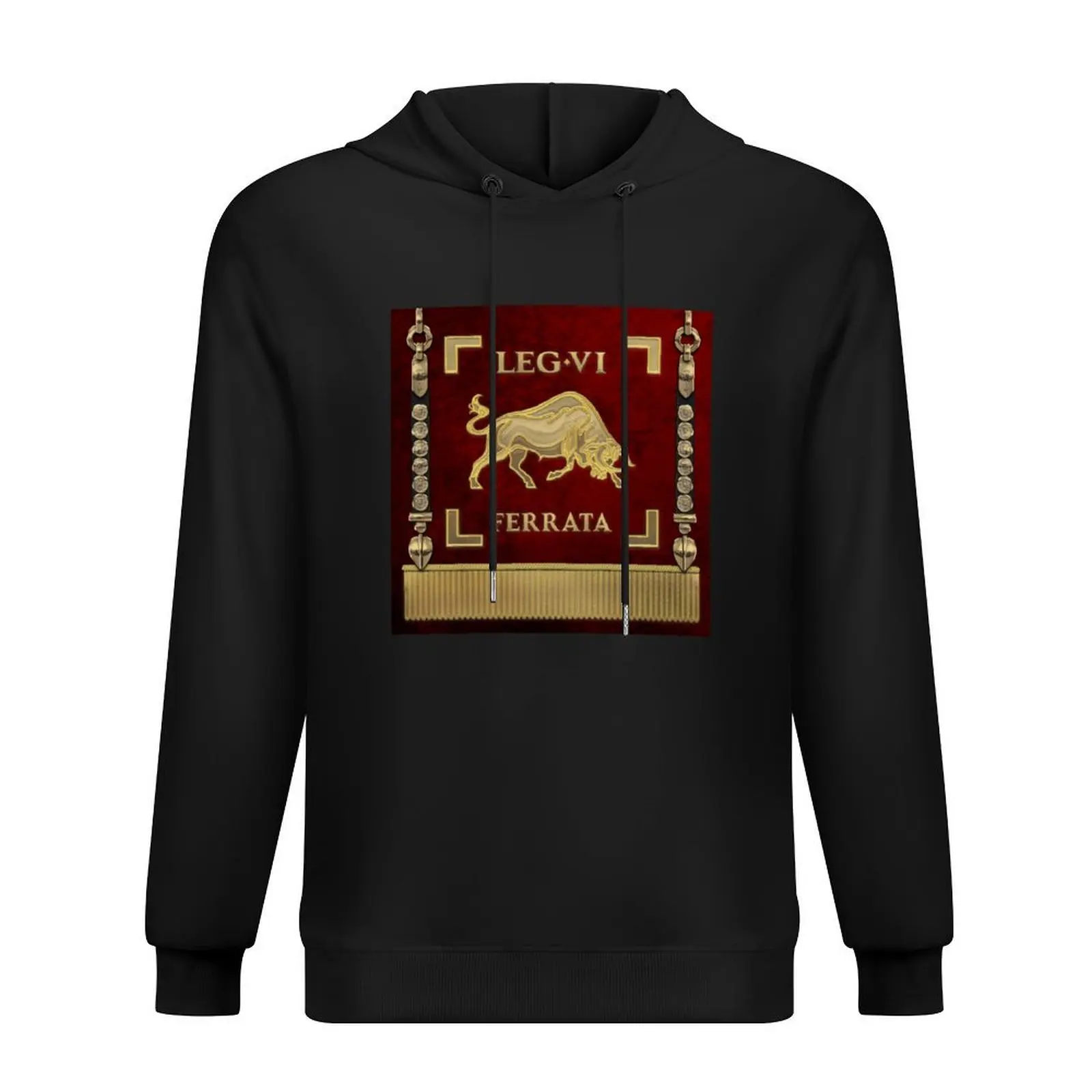 

Early Standard of the Sixth Ironclad Legion - Bull Vexillum of Legio VI Ferrata Hoodie mens clothing aesthetic clothing hoodie