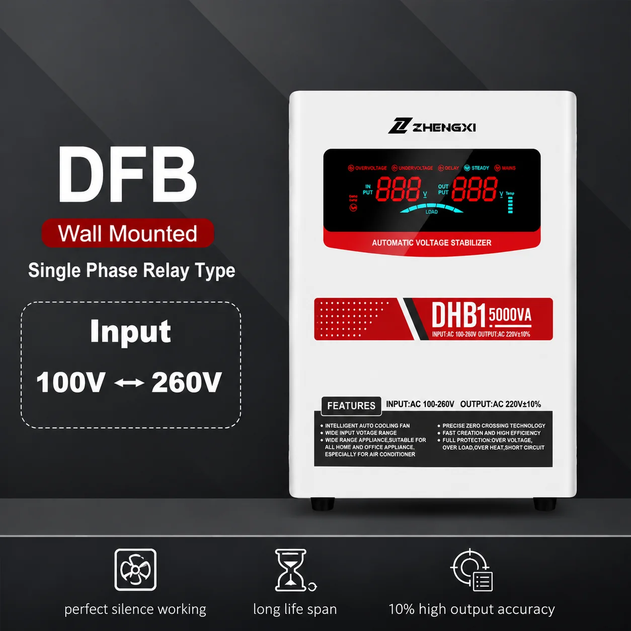Input 45V ultra Low Voltage Stabilizer 5KVA 10KVA 15KVA 20KVA Wall Mounted 220V Home Automatic Voltage Regulator