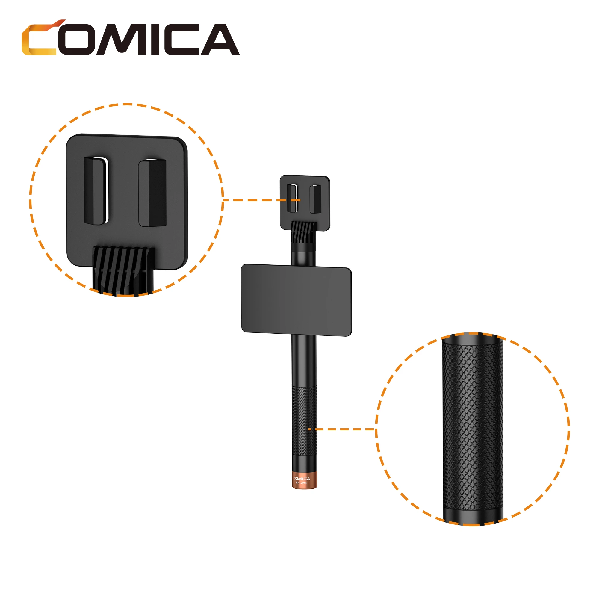 Comica HR-WM Handheld Adapter for all wireless microphones, suitable for news report, TV interview, live streaming and video