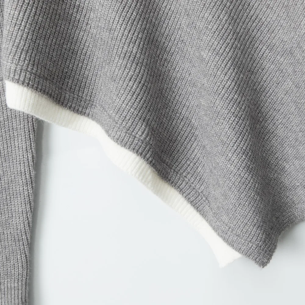 Patchwork asimmetrico Designer Abiti invernali Donna Maglioni oversize Top a maniche lunghe Office Ladies Goth Y2k Streetwear