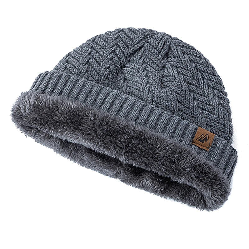 Unisex Peak Labal Winter Hats Fashion Knitted Hats For Men And Women Beanie Cap Outdoor Plush Fur Lined Warm Sports Hats, image 4