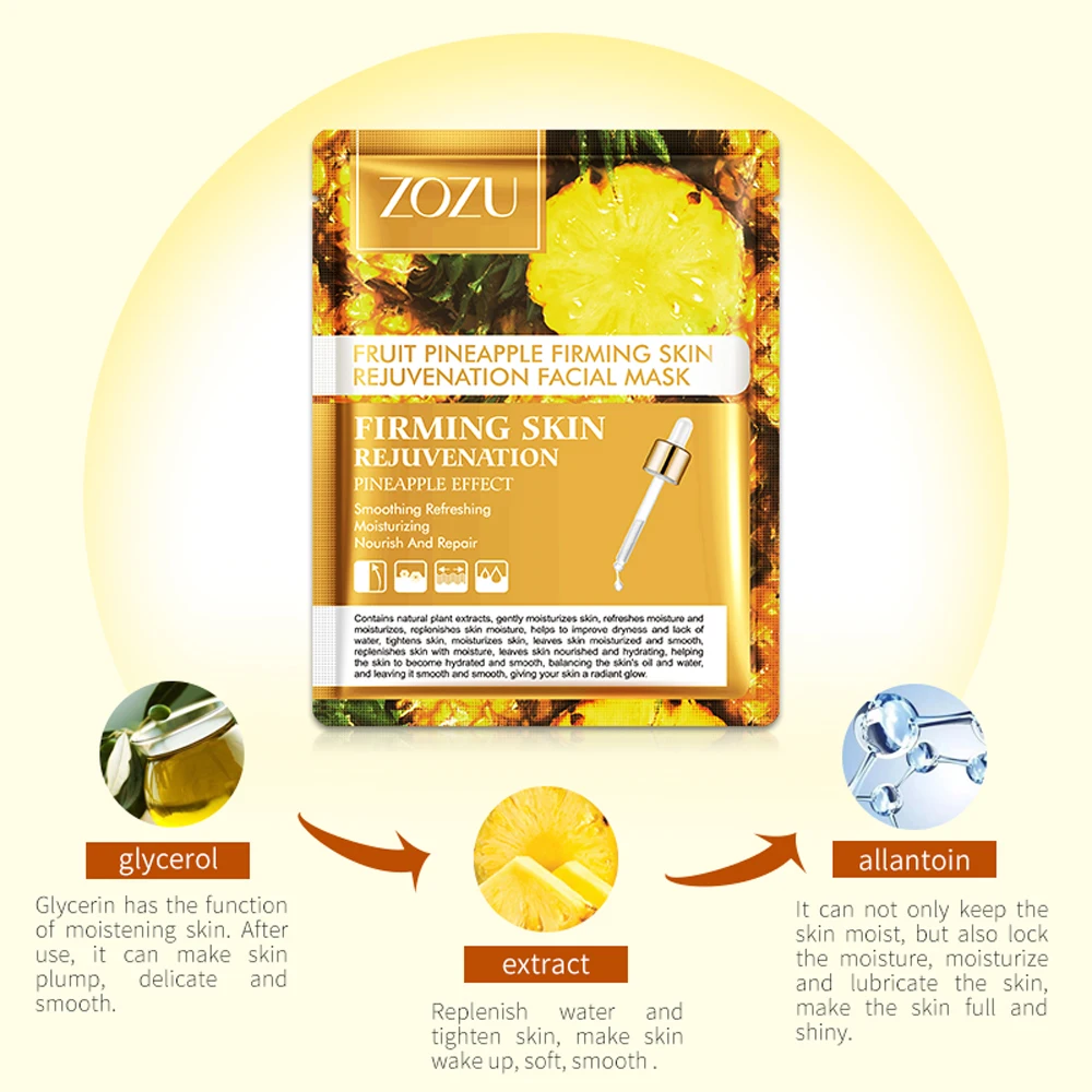 

FOR ZOZU Skin Care Natural Fruit Plant Facial Mask Moisturizing Oil-Control Blueberry Cucumber Pomegranate Fruit Aloe Sheet Face