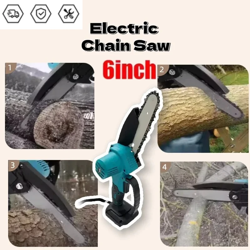 6-inch kettingzaag elektrische zaag draagbare draagbare houten kettingzaag draadloze kettingzaag voor houtbewerking elektrisch gereedschap voor Makita-batterij