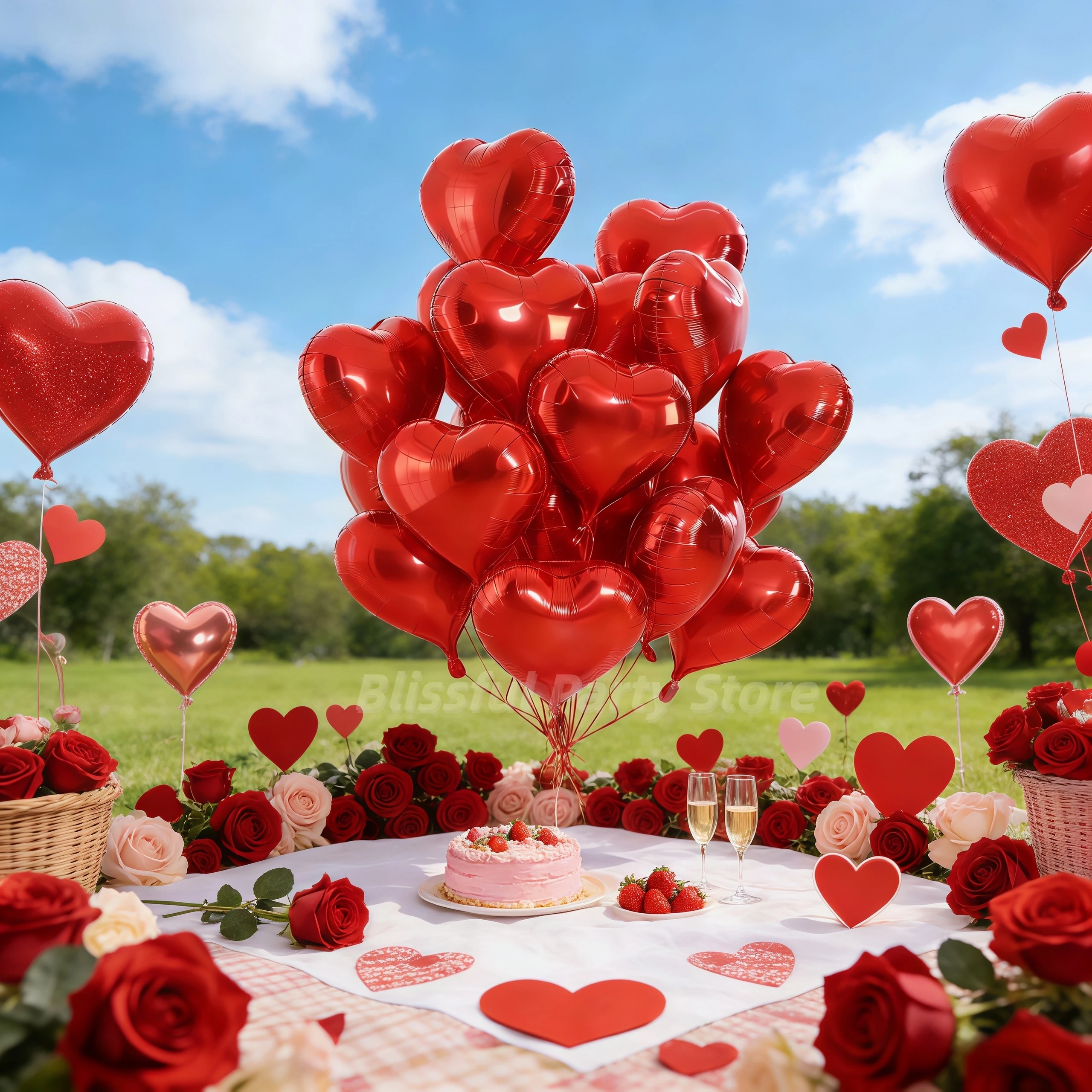 50 Stück 5/10/18 Zoll Folienballons in Herzform, Rot, für Valentinstag, Romantische Atmosphäre, Dekoration für Geburtstag, Jubiläum, Hintergrund, Globos