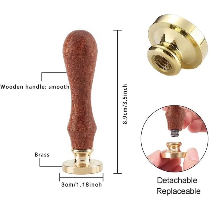 رأس ختم شمع تنانين بمقبض خشبي ، شمع مانع للتسرب على الحيوانات ، خمر ، نحاسي قابل للإزالة ، ريترو ، عتيق ، زفاف ، مجموعة واحدة ، 30 #2