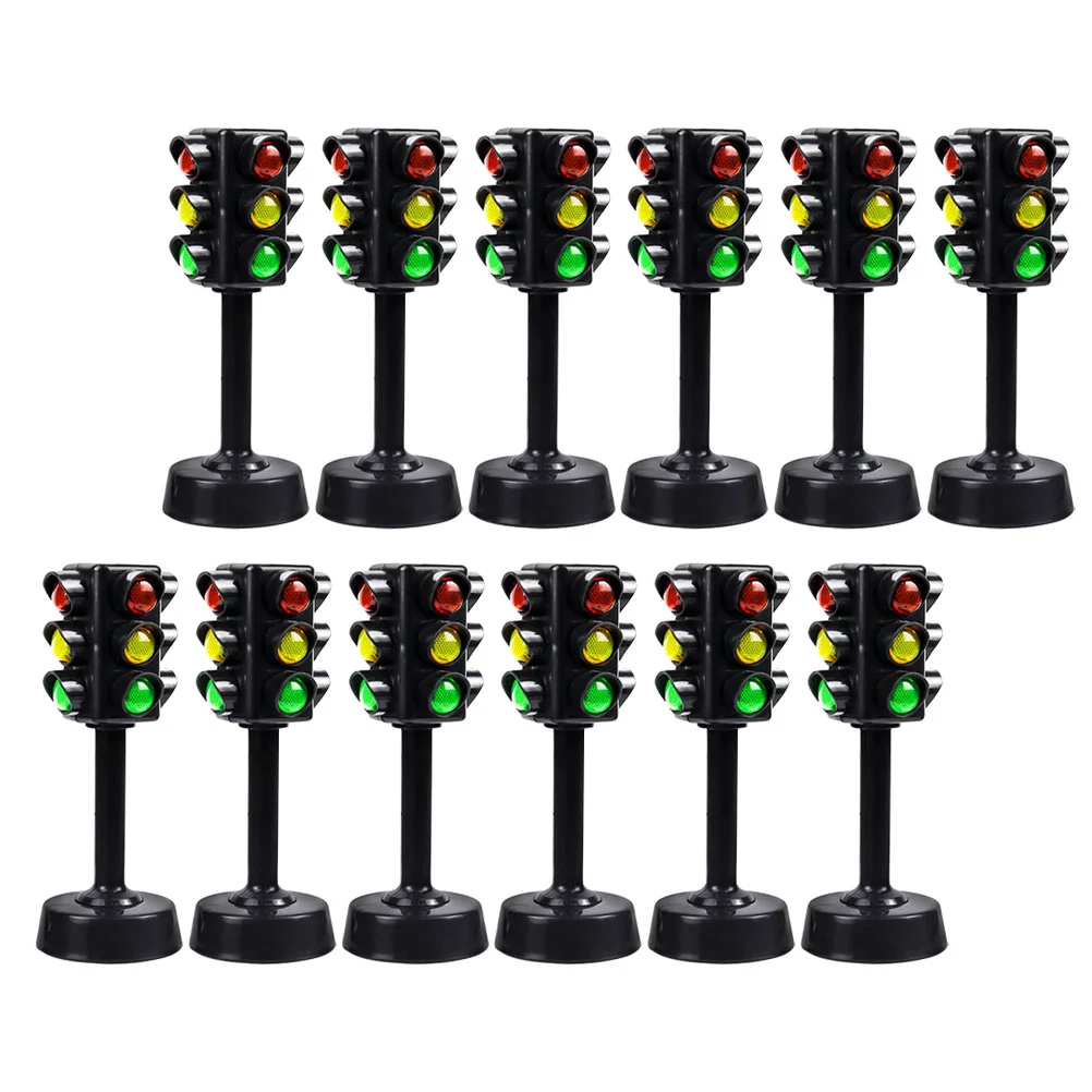 

12 Pcs Car Decor Traffic Light Model Interesting Cognitive Toy Puzzle Educational Plaything Black Lamp Child