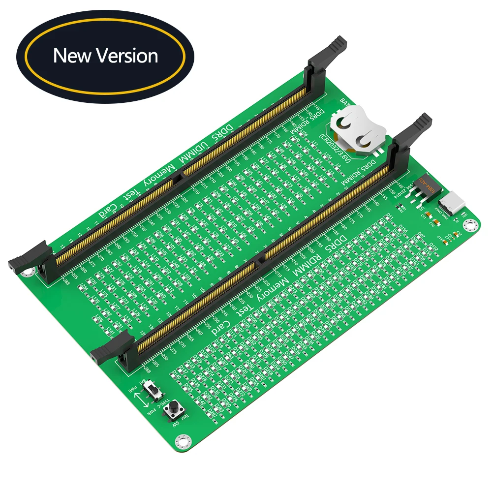 

DDR5 RDIMM/UDIMM Memory Tester with Long Latch LED Indicator for Desktop Computer DDR5 Memory Server DDR5 Memory Test Card Board