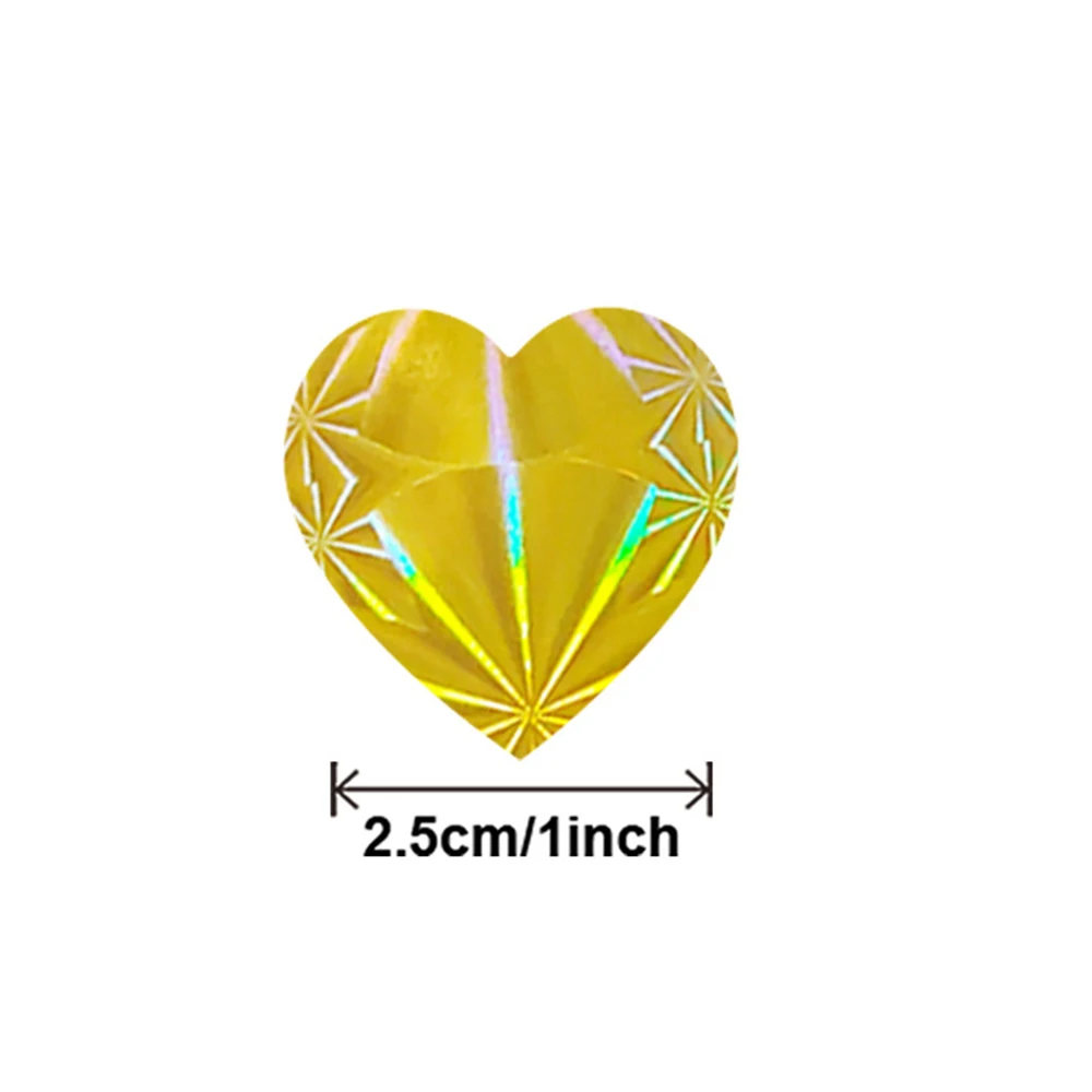 100-500pcs Glitter Heart Stickers Valentine\'s Day Sparkling Heart Stickers Holiday Party Decoration Seal Label