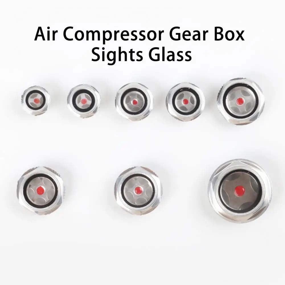 Air Compressor Sights Glass Heavy Duty Aluminum Threaded Oil Level Gauge Sights Glass Car Supplies