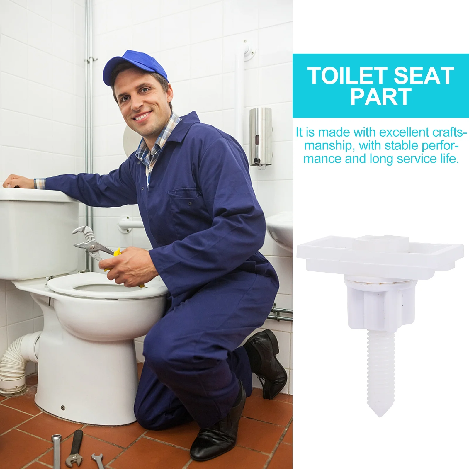 

4Sets Toilet Seat Bolt Kit Heavy Duty Durable Fixing Fitting Kit Replacement Parts Bathroom Accessories Toilet Seat Part