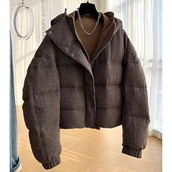 2023 Winter New Short Parkas Coat Cotton Padded Clothes Thickened Hooded design Parka Padded Clothes Women's