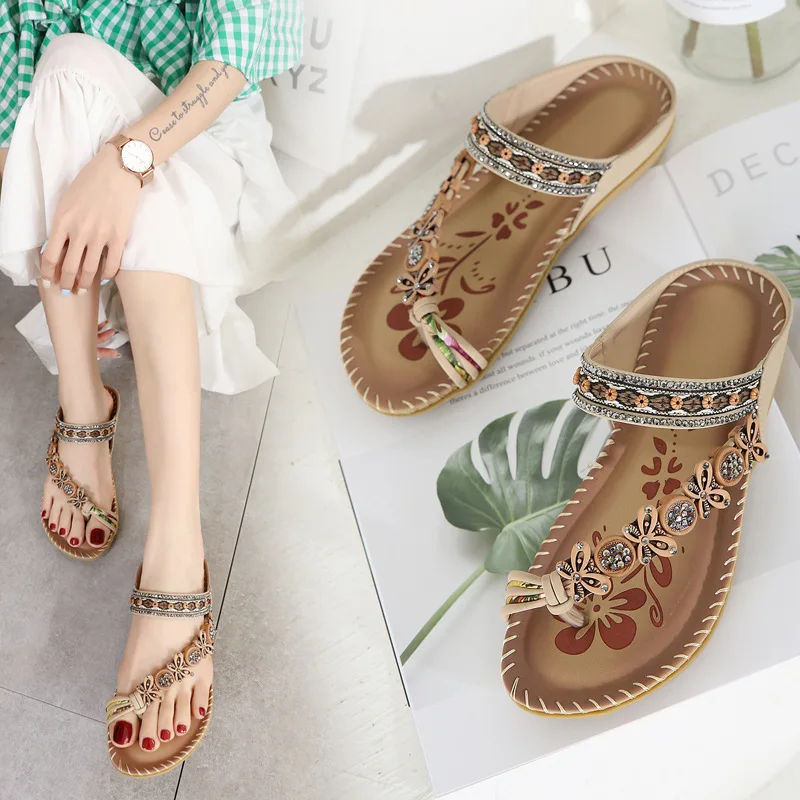 Summer Soft Flip Flops Woman Sandals Bohemian Ladies Casual Slippers Flats Slides Women Designer Fashion Beach Shoes Footwear