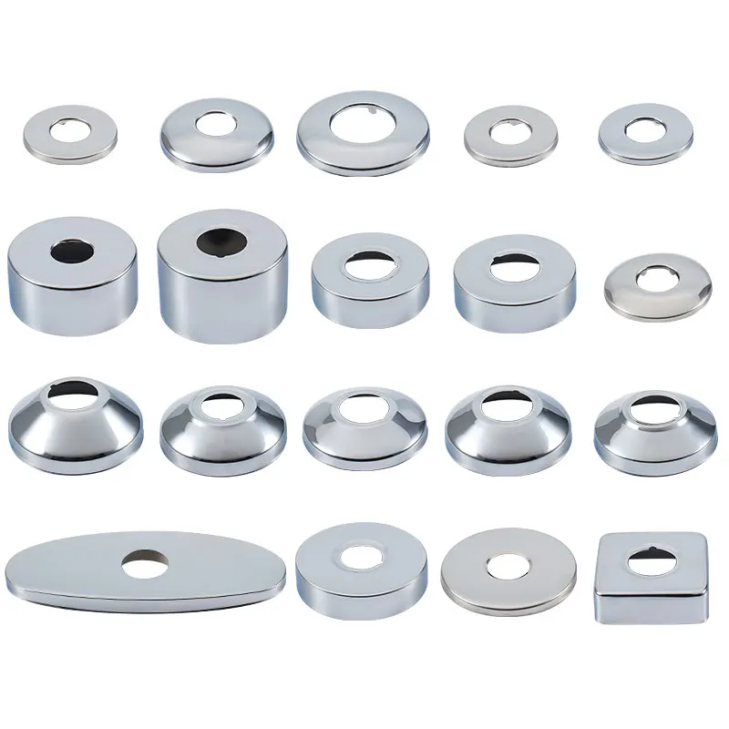 1pc Faucet Decorative Cover Stainless Steel Water Pipe Connector Heighten Valve Panel Shower Kitchen Faucet Accessories 1/2