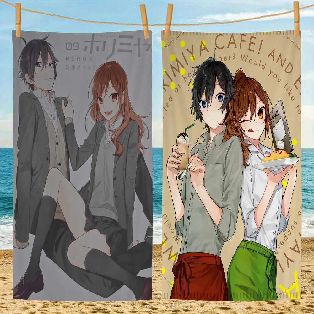 Anime H-Horimiya Beach Towel Colorful Bath Towels For Girl Microfiber Quick Dry Custom Sand Free Beach Yoga Spa Gym Pool