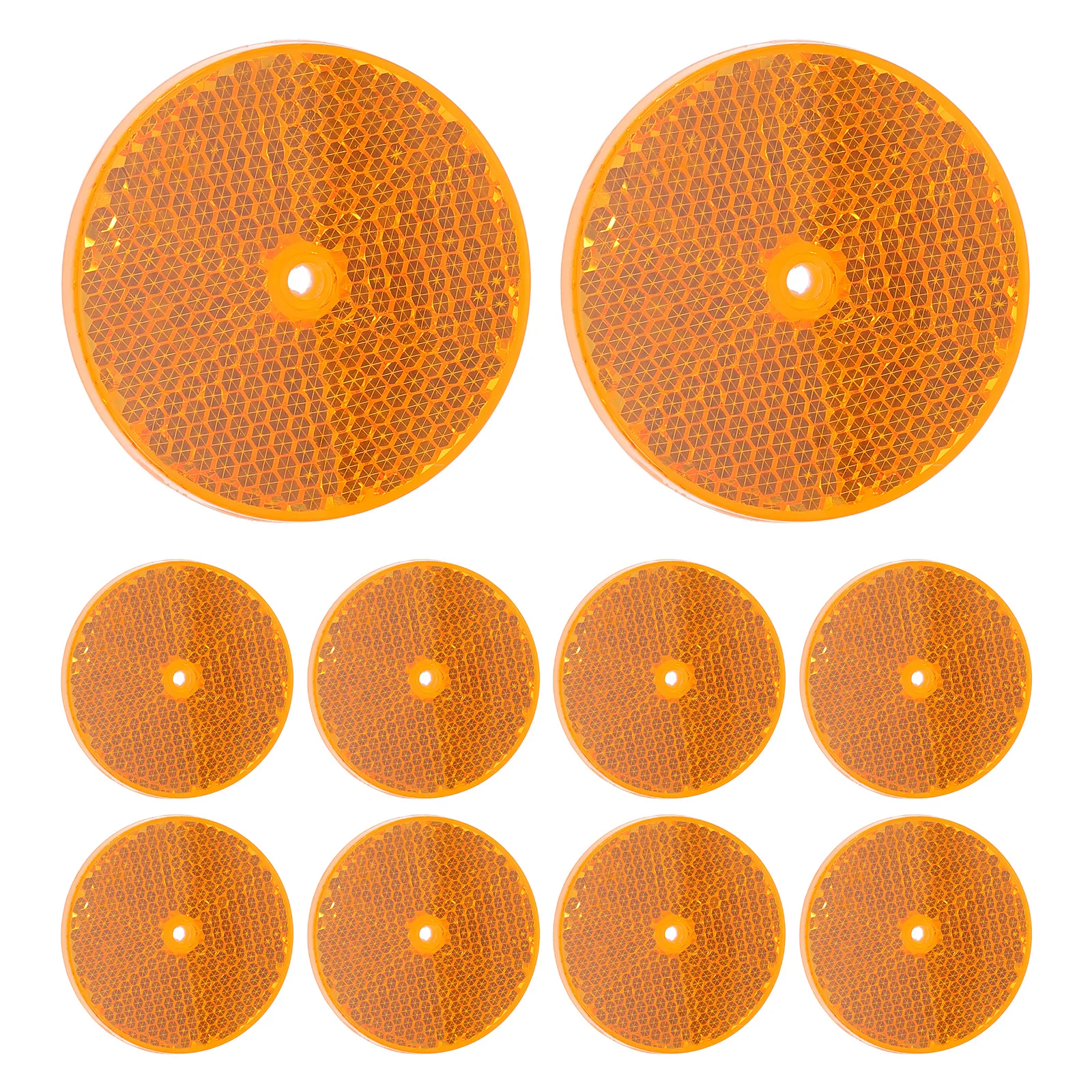 10Pcs Road Safety Reflectors Weather-Resistant Bright Round Reflective Markers for Driveway Parking Lot Gate Post Fire Hydrant