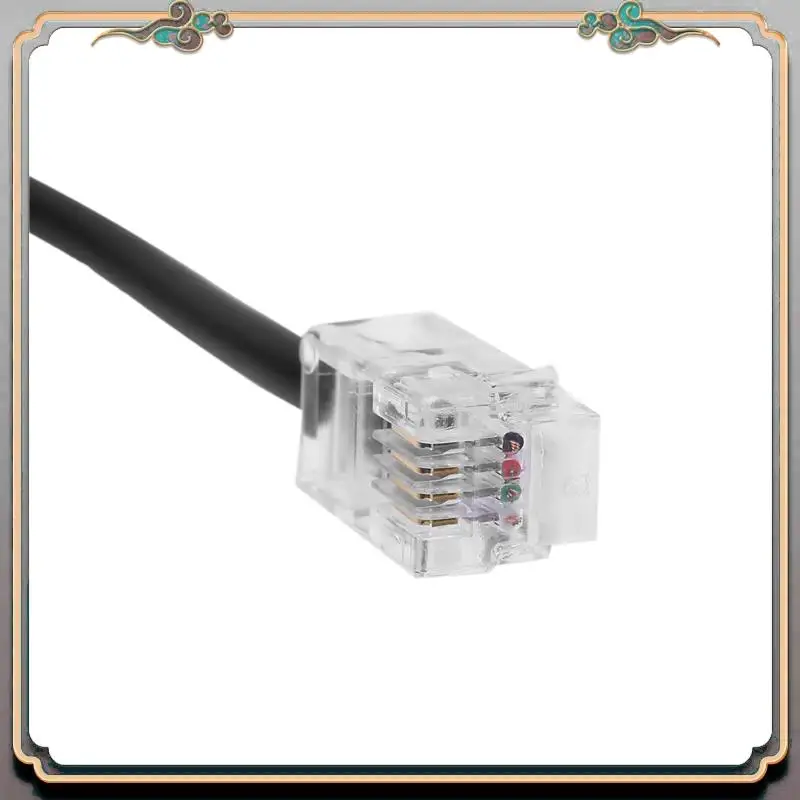 Durable 4X RJ9 4P4C Male To Dual Female Ports Connector Telephone Adapter Cable Wire Telephone Extension Cord
