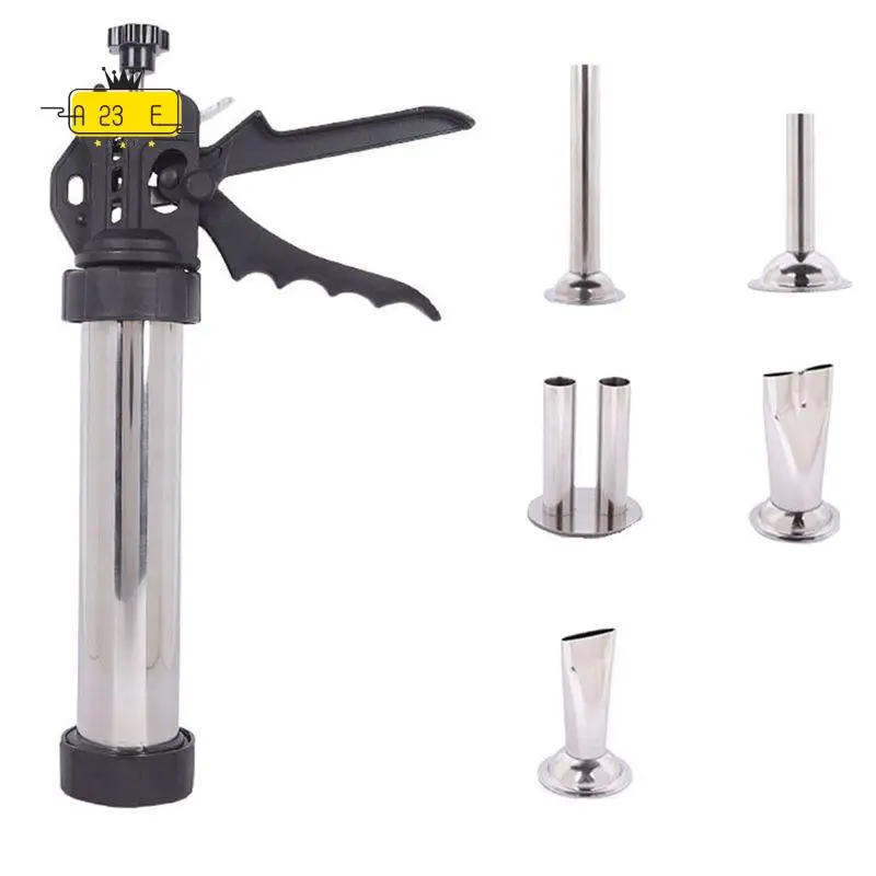 

A23E-Manual Enema Stainless Steel Beef Jerky Making Tools Banger Stuffer Jerky Maker Perfect For Homemade Jerky And Banger