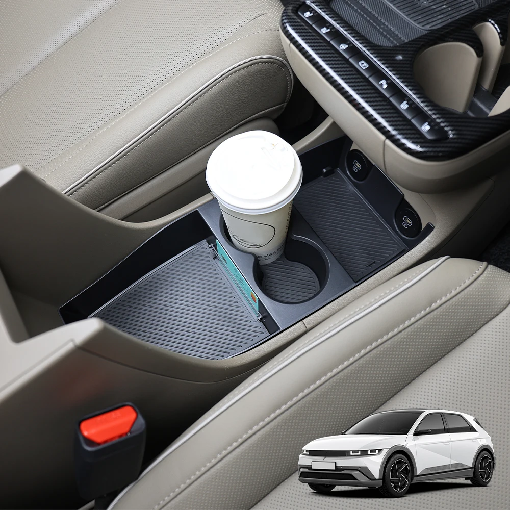 

For Hyundai Ioniq 5 PE 2025 ABS Car Water Cup Storage Box Center Storage Box Storage Box Console Interior Accessories LHD
