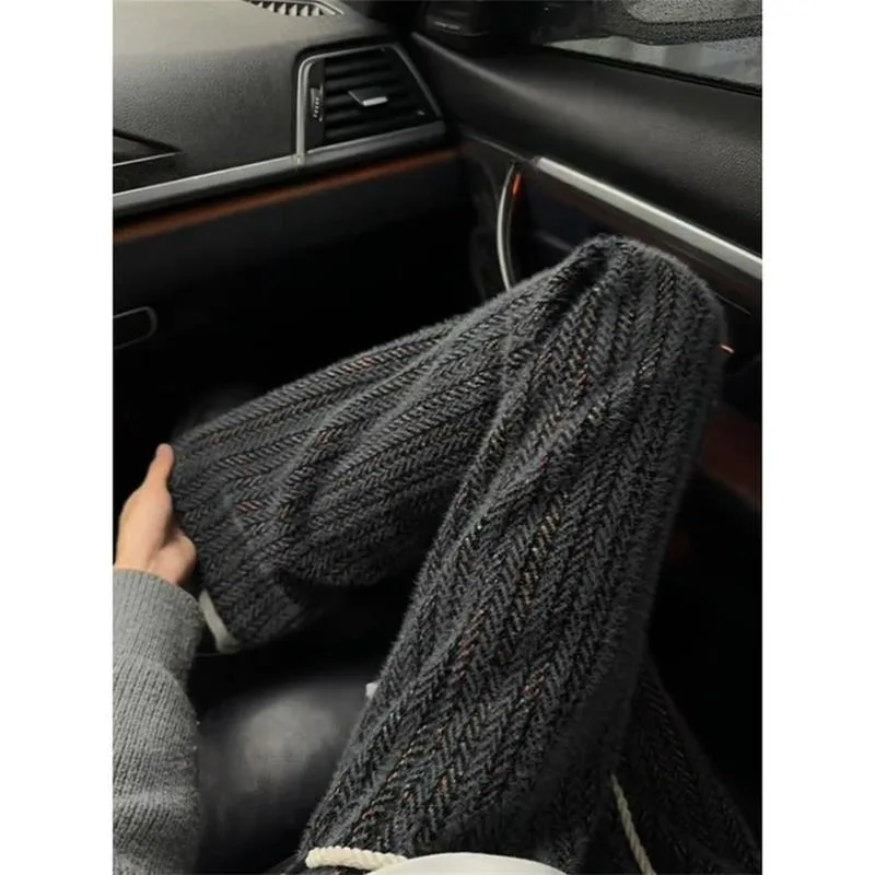 

Men's Vintage Corduroy Pants Loose Straight Casual Trousers Autumn Winter Large Size 8kg Retro Striped Sweatpants