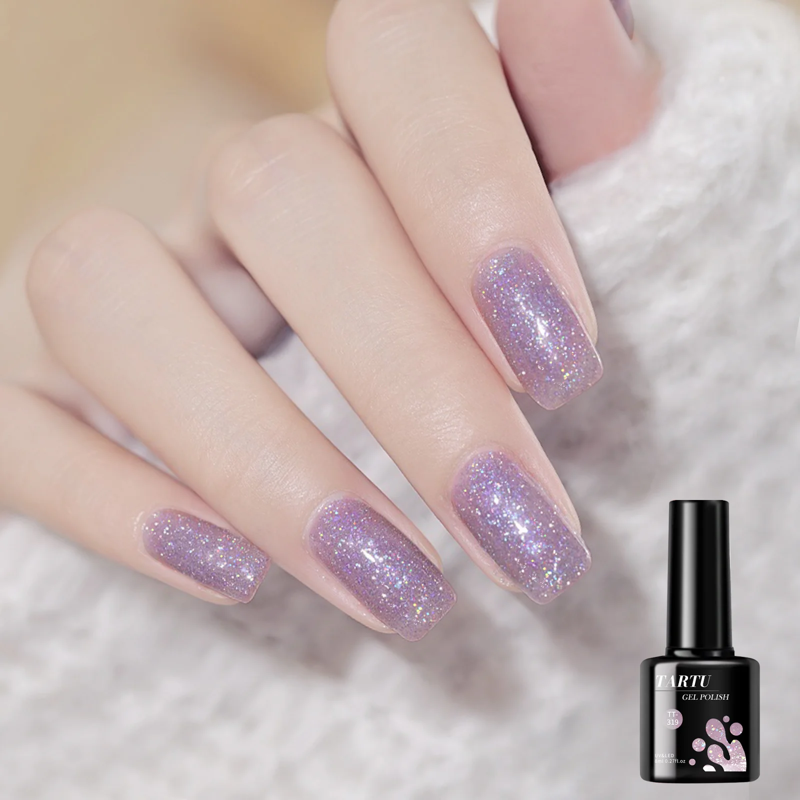 

Гель-лак для ногтей, 8 мл Soak Off LED/UV, голографический блеск с блестками, долговечный для домашнего маникюра, подарок