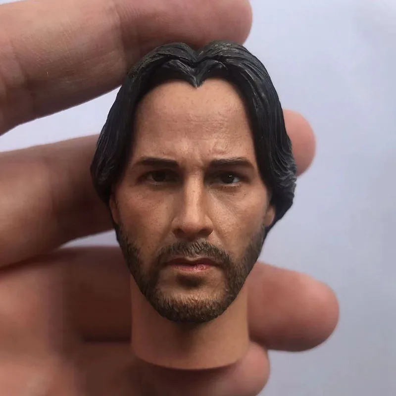 

1/6 New Keanu Reeves Head Sculpt Carving Model for 12'' Male Soldier Action Figure Collectible Dolls Model for Hobby Collection