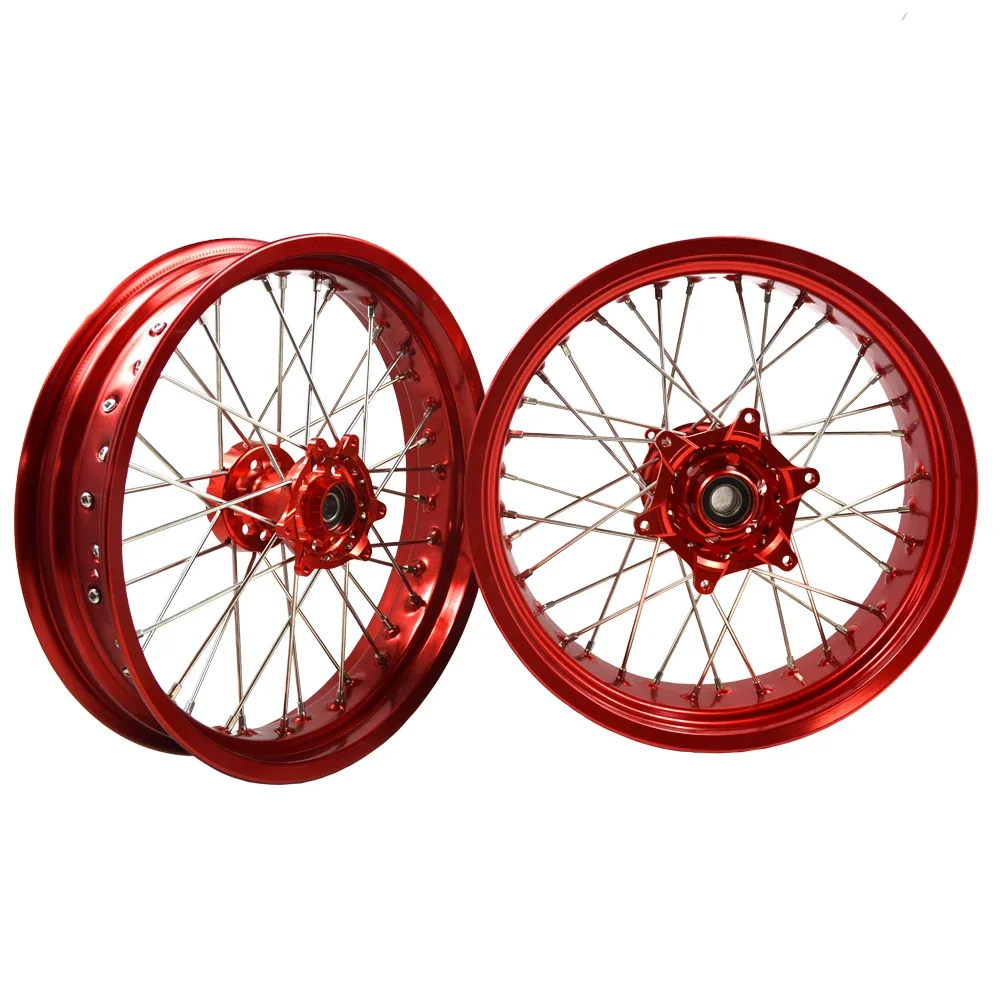 CRF250/450 Aluminum Alloy Anodinzed 17inch Supermoto Wheels Set For Honda