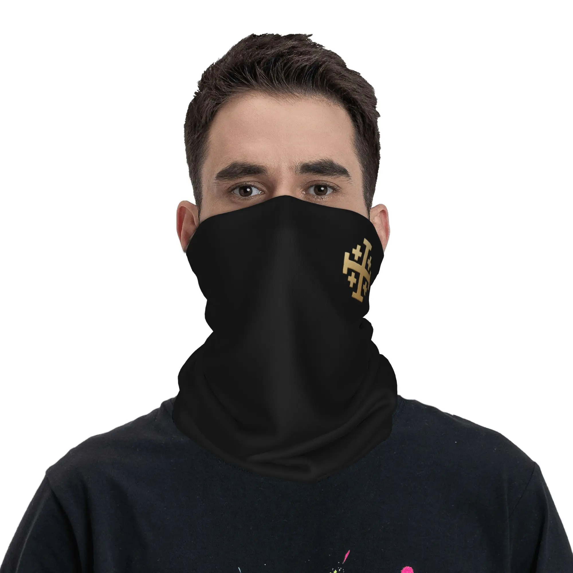 Knight Jerusalem Cross Christian Bandana Neck Cover Printed Templar Jesus Balaclavas Face Mask Scarf Headband Men Women Adult view 3