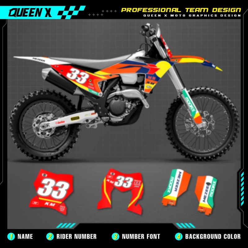 

QUEEN X MOTOR Custom Team Graphics Decals Stickers Kit For KTM 2023 2024 2025 SX SXF, 2024 2025 2026 EXC XC-W EXC-F 027