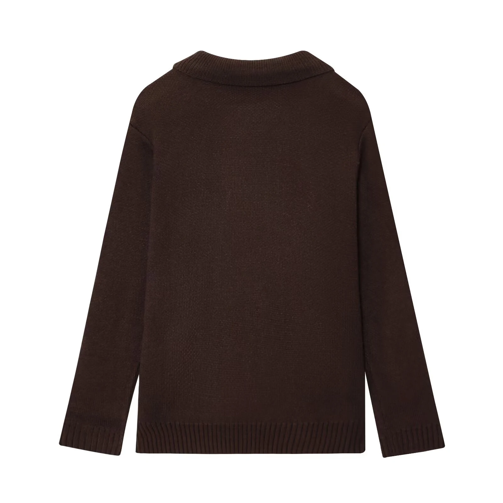 เสื้อคลุมคาร์ดิแกนไหมพรมแขนยาวทรงหลวมสไตล์ลำลองเรียบหรูสำหรับผู้หญิง คอลเลคชั่นฤดูใบไม้ร่วงปี 2025