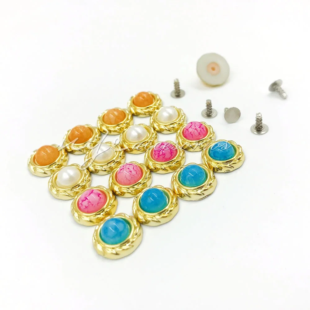 Factory direct Phnom Penh plastic semi-circle pearl rivet accessories with luggage accessories