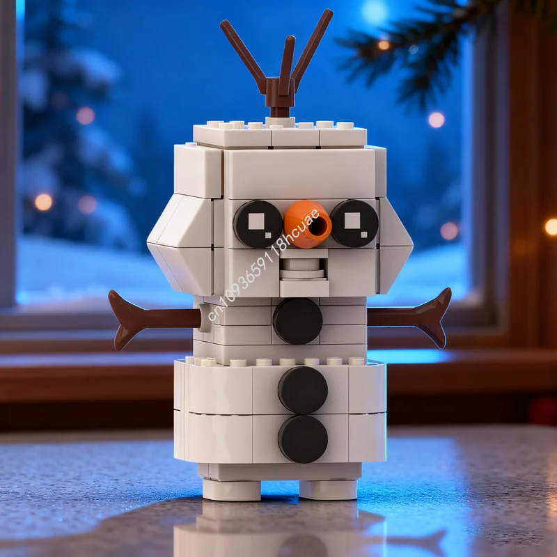 107 pçs moc olaf congelado brickheadz brickheadzed modelo brinquedos de construção blocos diy idéia educação tijolo presentes natal aniversário