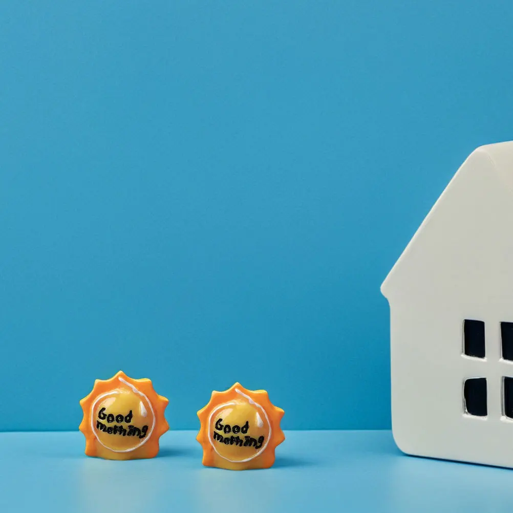 10 stks Miniatuur Zon Voor Poppenhuis Hars Strand Fee Tuin Cake Topper Micro Landschap Decoratie Potplanten Standbeeld Mini Zon