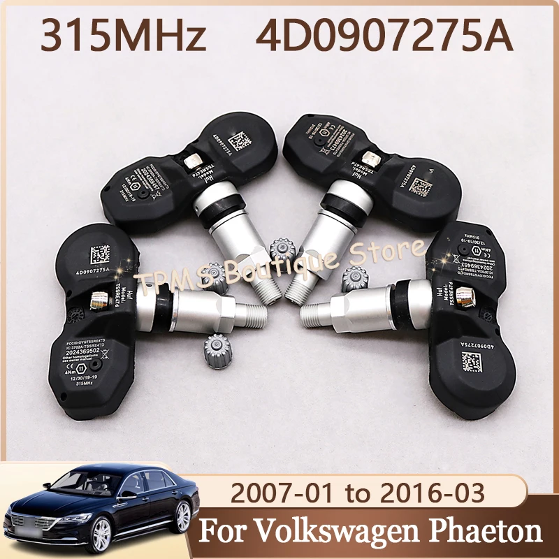 

4 шт. 315 МГц 4D0907275A TPMS система контроля давления в шинах для Volkswagen Phaeton Audi A4 A8 Mercedes-Benz S-Class Porsche Cayenne