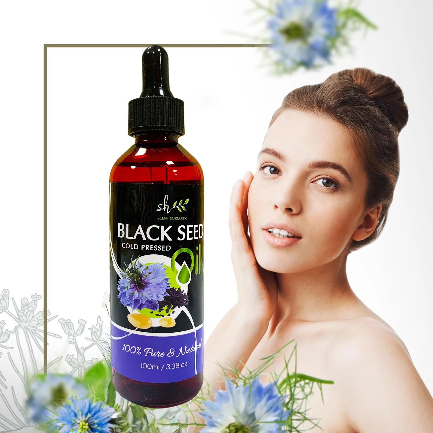 

100ml Blackgrassseed Massage Oil Pure Natural Aromatherapy Fragrance Nourishing Brighten Skin Relaxation DIY Essential Oil New