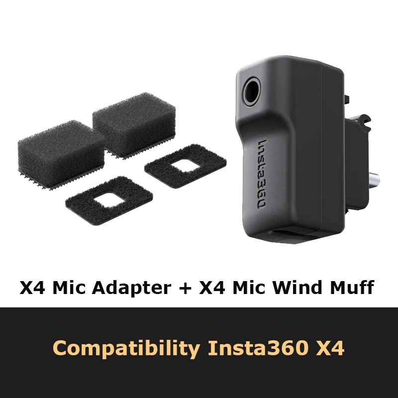 Insta360 Mic Adapter (For X3/X4/ACE PRO/ACE) - Official 360 Action Camera Accessory