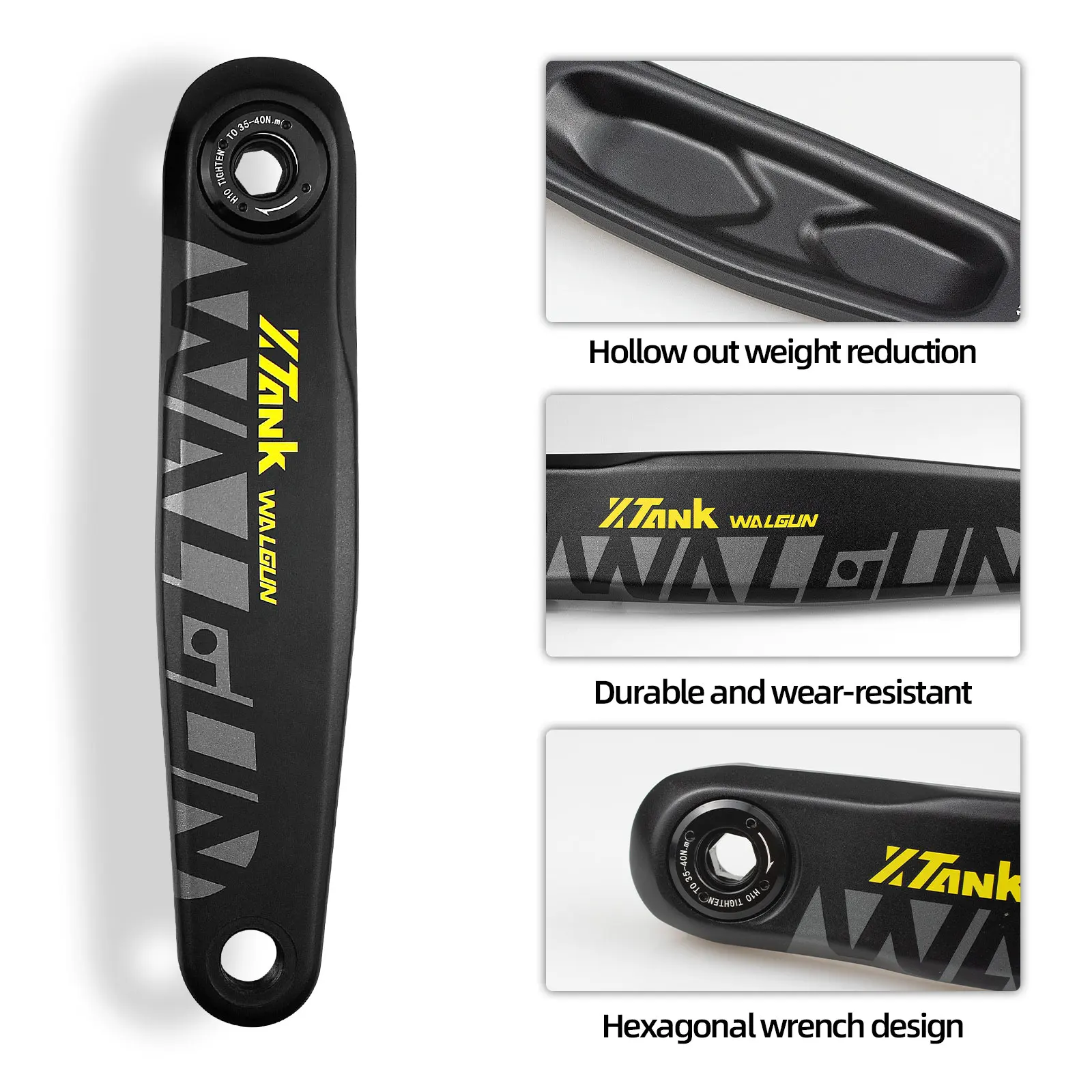 Walgun 1x11 12 Speed MTB Mountain Bicycle Crank Arm with Offset Chainring Crank replacement parts for urban mountain bicycles