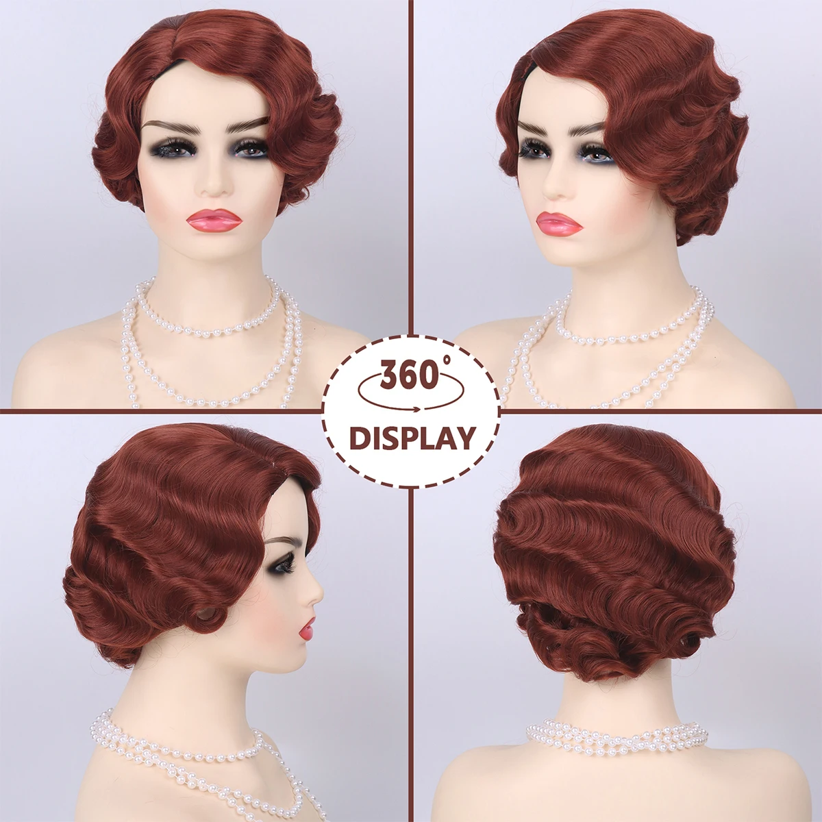 1920s Finger Wave Synthetic Womens Wig Short Curly Wig Cosplay Wig Costume Halloween Party Daily Use Great Gatsby