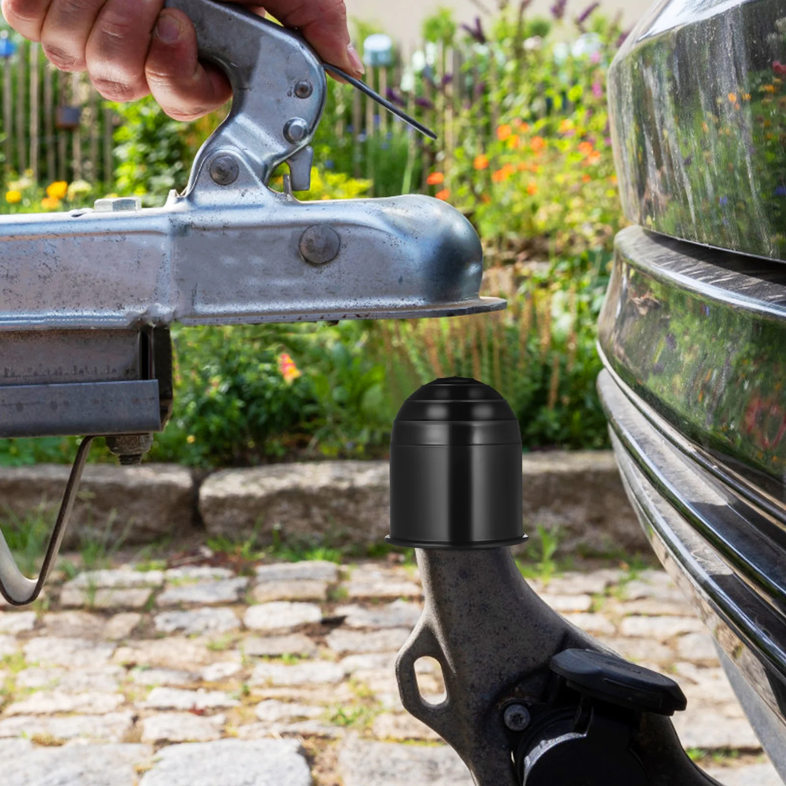 

4Pcs Tow Ball Cover Trailer Hitch Ball Protector Secure Fit Slip-on Design for Car Truck Trailer Towing Equipment Automotive